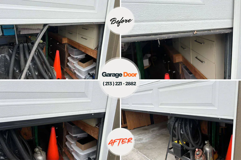 Before and after: garage door repair New Prague, MN